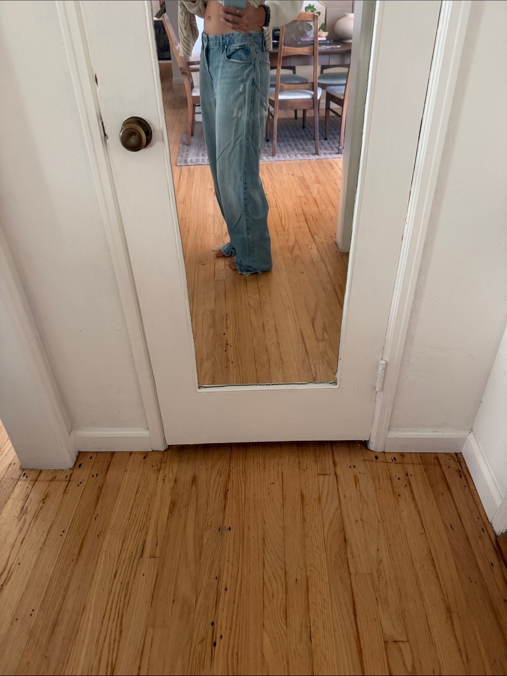 Good American Light Blue Wide-Leg Jeans